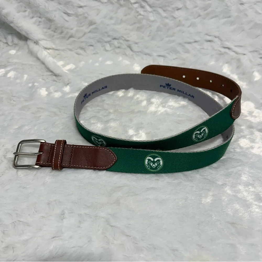 Peter Millar Embroidered Belt Colorado State University Rams 42